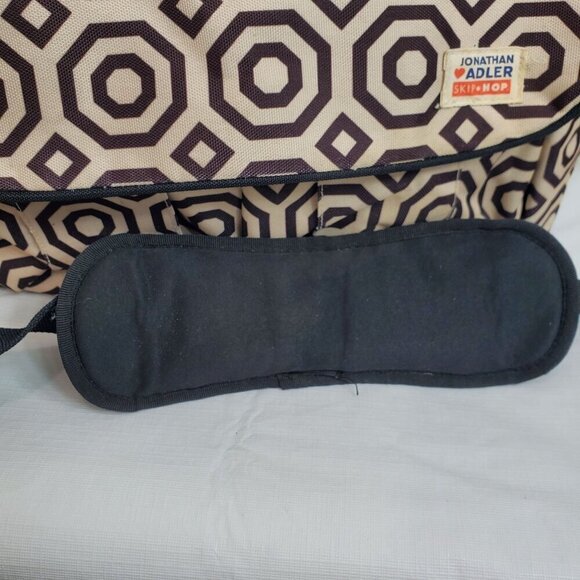 Jonathan Adler Cream Geometric Dash Skip Hop Baby Diaper Messenger bag - Picture 8 of 15